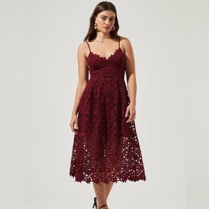 ASTR red midi dress